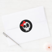 schedel met rode romp ronde sticker (Envelop)