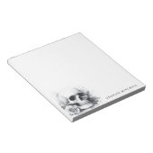 Schedel met rozen aquarelschilderij notitieblok (Schuin)
