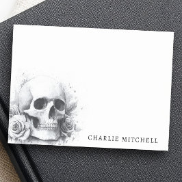 Schedel met rozen aquarelschilderij post-it® notes