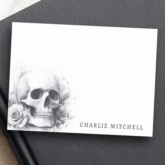 Schedel met rozen aquarelschilderij post-it® notes