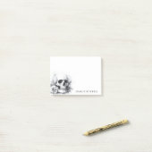 Schedel met rozen aquarelschilderij post-it® notes (Op bureau)