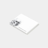 Schedel met rozen aquarelschilderij post-it® notes (Schuin)