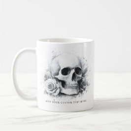 Schedel met rozen aquarelschildering koffiemok