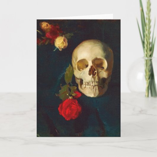 Schedel met rozen | Carl Schuch Kaart (Voorkant)