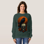 Schedel met Rozen & Crow Gothic Sweatshirt (Voorkant volledig)