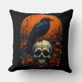 Schedel met Rozen & Crow Gothic Sweatshirt Kussen