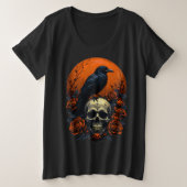 Schedel met Rozen & Crow Gothic T-Shirt (Design voorkant)