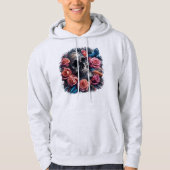 Schedel met Rozen en Bluebird Hoodie (Voorkant)