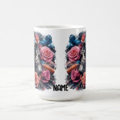 Schedel met Rozen en Bluebird Koffiemok (Center)