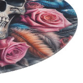 Schedel met Rozen en Bluebird Snijplank (Hoek)