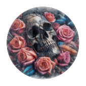 Schedel met Rozen en Bluebird Snijplank (Voorkant)