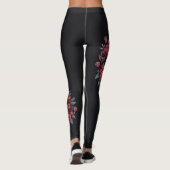 Schedel met Rozen Gotische Halloween Leggings (Achterkant)