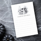 Schedel met rozen waterverf schilderij gevoerd post-it® notes