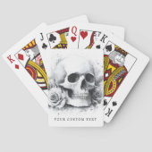 Schedel met rozen waterverf schilderij pokerkaarten (Achterkant)