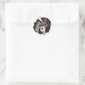 Schedel Met Samoerai Helm Ronde Sticker (Tas)