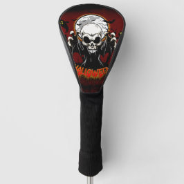 Schedel met scherpe, dreigende tanden golfheadcover