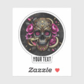 Schedel met slang aangepaste Sticker. Sticker (Vel)