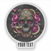 Schedel met slang aangepaste Sticker. Sticker (Voorkant)