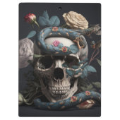 Schedel met Slang en Bloemen Klembord (Achterkant)