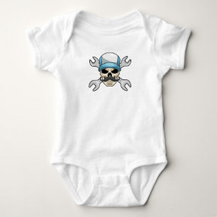 Schedel met snor & sleutel romper