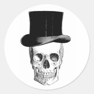 Schedel met Sticker Tophat