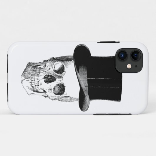  schedel met Tophat Case-Mate iPhone Case (Achterkant (horizontaal))