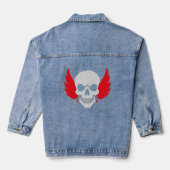 schedel met vleugel denim jacket (Achterkant)