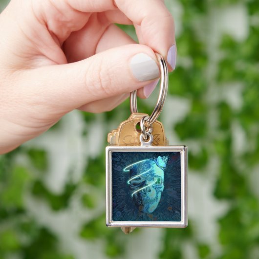 schedel met vlinderversiering sleutelhanger (Hand)