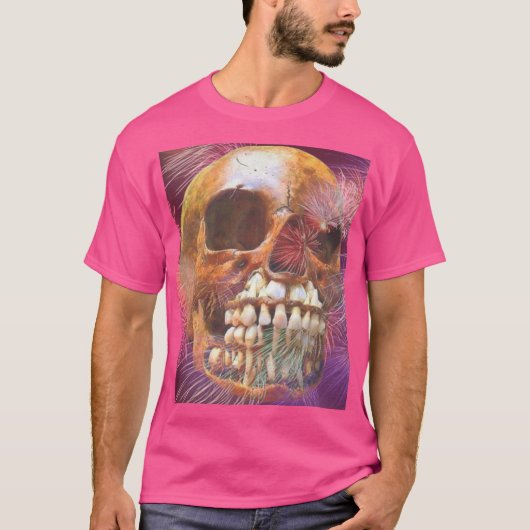 Schedel met vuurwerk t-shirt (Voorkant)
