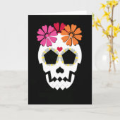 Schedel met Wenskaart Kaart (Gele Bloem)