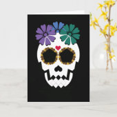 Schedel met Wenskaart Kaart (Gele Bloem)