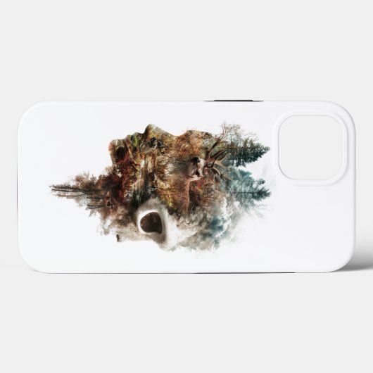 Schedel met Wildlife Design Trucker Hat Case-Mate iPhone Case (Achterkant (horizontaal))