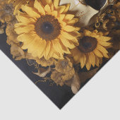 Schedel met Zonnebloemen Goud Tissuepapier (Detail)