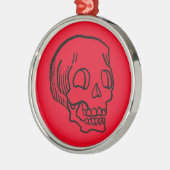 Schedel Metalen Kerstversiering Metalen Ornament (Links)