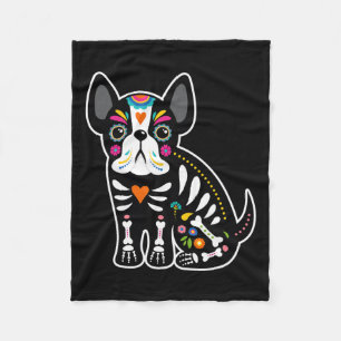 Schedel Mexicaanse Franse buldog Halloween dag van Fleece Deken