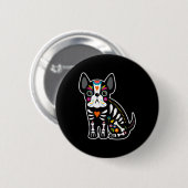 Schedel Mexicaanse Franse buldog Halloween dag van Ronde Button 5,7 Cm (Voorkant /achterkant)