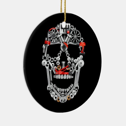 Schedel moersleutel mechanisch gereedschap Garage  Keramisch Ornament (Rechts)