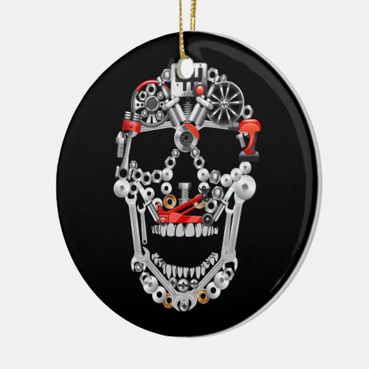 Schedel moersleutel mechanisch gereedschap Garage Keramisch Ornament (Links)