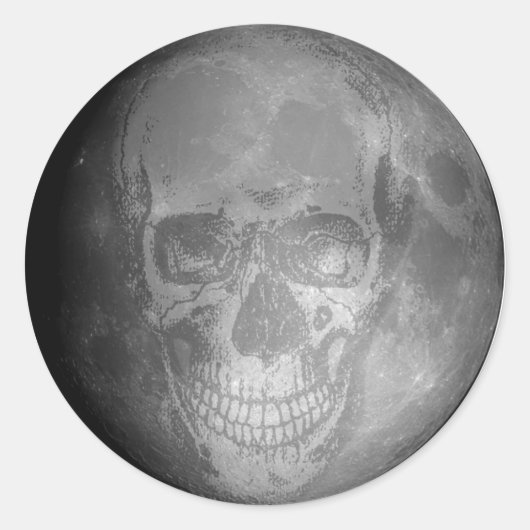 Schedel Moon Sticker (Voorkant)