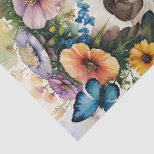 Schedel Mushroom Bloemen Waterverf Kunst Tissuepapier (Detail)