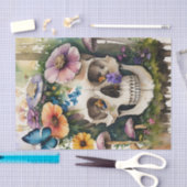 Schedel Mushroom Bloemen Waterverf Kunst Tissuepapier (Craft)