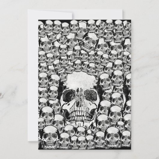 SCHEDEL MUUR DOOD DODE SKELET ZWART WIT KAART (Voorkant)