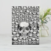 SCHEDEL MUUR DOOD DODE SKELET ZWART WIT KAART (Staand voorkant)