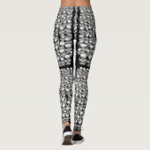 SCHEDEL MUUR DOOD DODE SKELET ZWART WIT LEGGINGS (Achterkant)