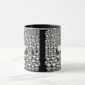 SCHEDEL MUUR DOOD DODE SKELET ZWART WIT MOK (Midden)