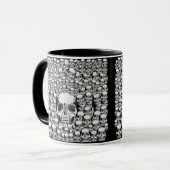 SCHEDEL MUUR DOOD DODE SKELET ZWART WIT MOK (Voorkant links)