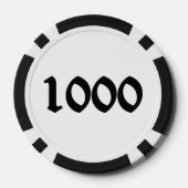 Schedel n Botten 1000 gestreepte pokerchip (Achterkant)