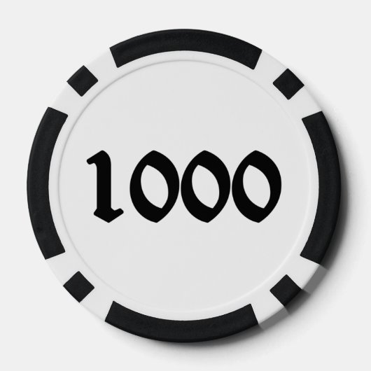 Schedel n Botten 1000 gestreepte pokerchip (Achterkant)