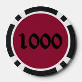 Schedel n Botten 1000 maroon gestreept poker chip (Achterkant)