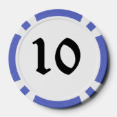 Schedel n Botten 10 blauw gestreepte pokerchip (Achterkant)